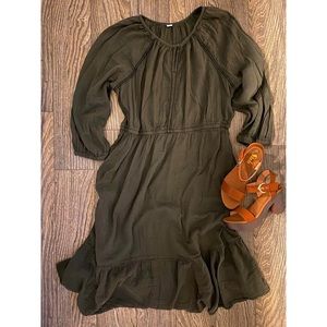 Old Navy Olive Green Boho Dress